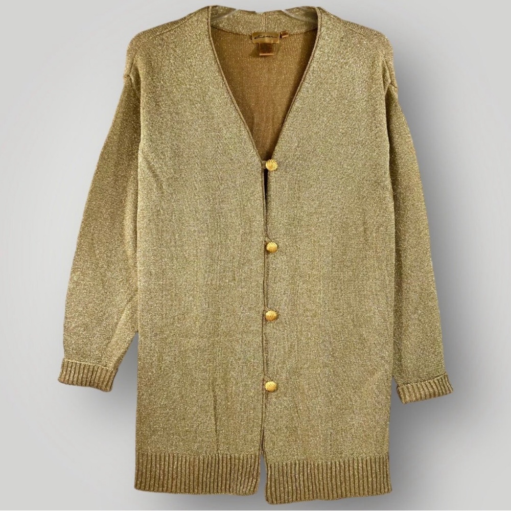 Ewear Designer Gold Glittery long sleeve Sweater Size 2X!